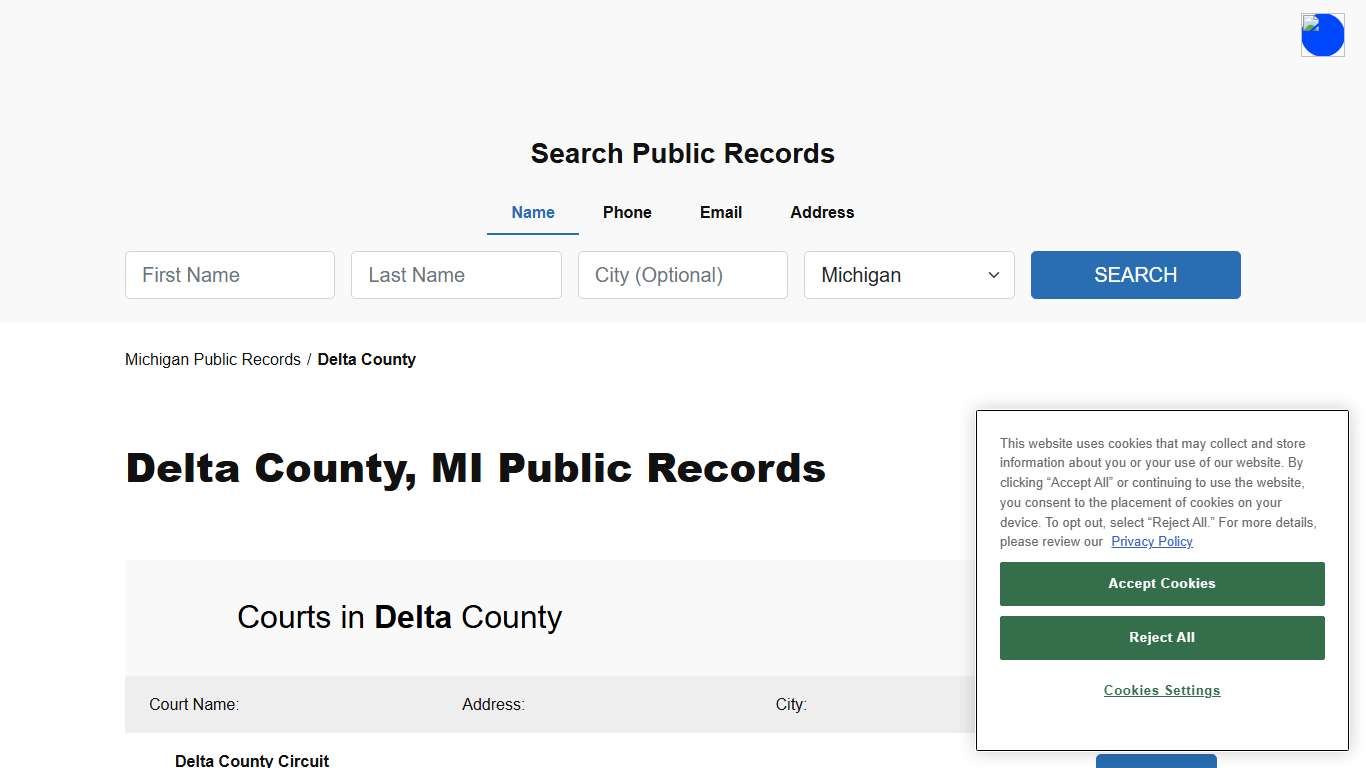 Delta County, MI Public Court, Arrest and Inmate Records - ThePublicIndex