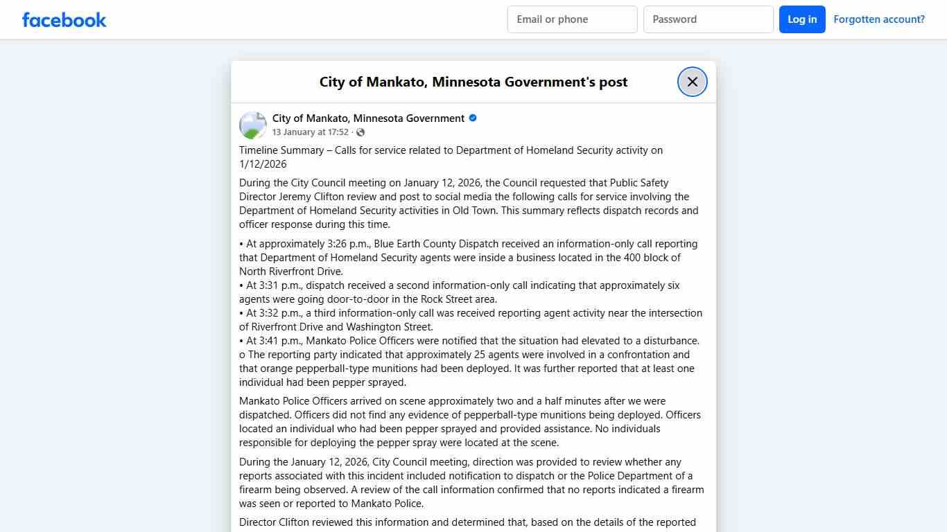 Timeline Summary –... - City of Mankato, Minnesota Government | Facebook